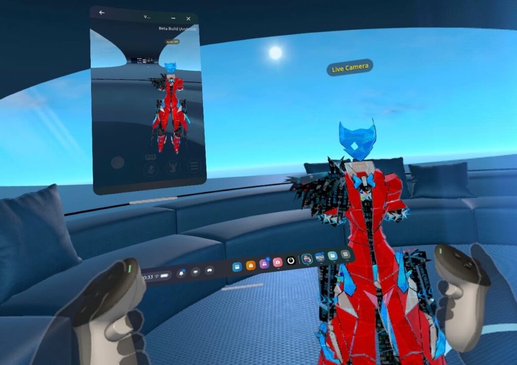 Quest 3 can run flat screen VRChat while in VR VRChat